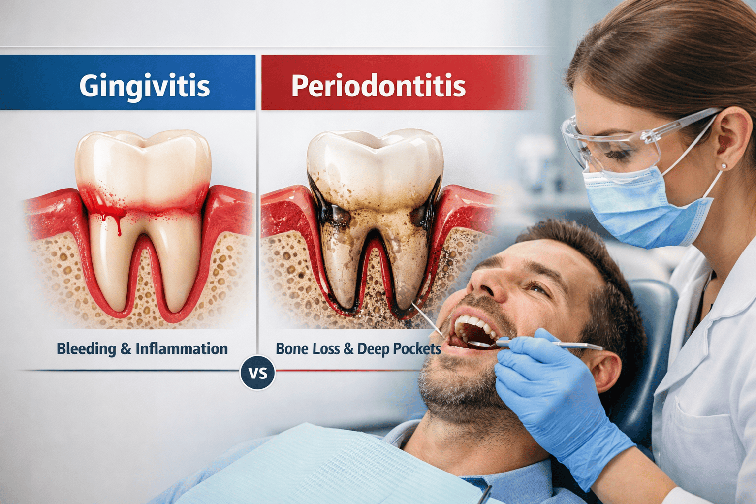 Gingivitis vs Periodontitis